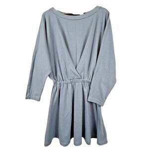 Free People Beach‎ Santa Maria Slate Blue Mini Dress Twist Soft Small